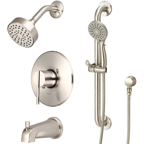 Olympia Single Handle Tub/Shower Trim Set W/Handheld in PVD Brushed Nickel TD-2380-ADA-BN